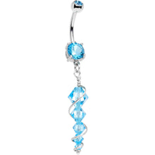 Load image into Gallery viewer, Handmade Blue Icicle Dangle Belly Ring Created with Crystals
