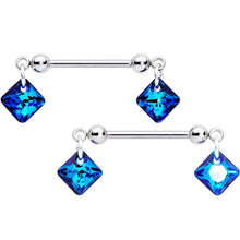 将图片加载到图库查看器，Handmade Blue Rhom Nipple Ring Set Created with Crystals
