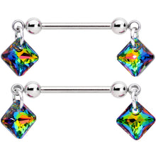 Load image into Gallery viewer, Handmade Vitrail Rhom Nipple Ring Set Created with Crystals
