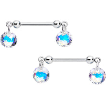 Load image into Gallery viewer, Handmade Aurora Disc Nipple Ring Set Created with Crystals
