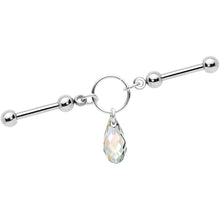 Load image into Gallery viewer, Drop Dangle Double Industrial Barbell Created with Crystals
