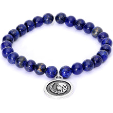 将图片加载到图库查看器，Handmade Lava Stone Lapis Lazuli Virgo Zodiac Bracelet Set of 2
