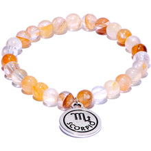 Load image into Gallery viewer, Handmade Lava Stone Citrine Scorpio Zodiac Bracelet Set of 2

