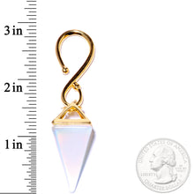 Load image into Gallery viewer, Handcrafted Gold Plated White Opalite Pyramid Ear Weights
