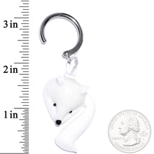 Load image into Gallery viewer, Handcrafted White Glass Arctic Fox Ear Weights
