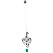 Load image into Gallery viewer, Handmade Heart Pregnancy Belly Ring Created with Crystals
