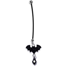 Load image into Gallery viewer, Handcrafted Bat Pregnancy Belly Ring Created with Crystals
