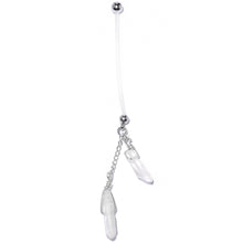 Load image into Gallery viewer, Handcrafted Clear Quartz Dangle Pregnancy Belly Ring
