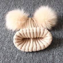 将图片加载到图库查看器，Trend Cute Newborn Baby Winter Warm Hats Infant Kids Girls Boys Knit Hat With Pompom Ball Beanie Caps For Girls
