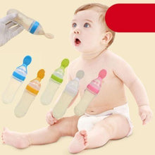 Load image into Gallery viewer, Safety Infant Baby Silicone Feeding With Spoon Feeder Food Rice Cereal Bottle For Best Gift For Kids and Baby
