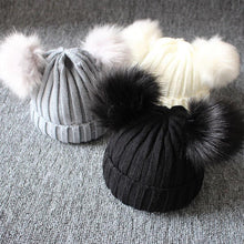 将图片加载到图库查看器，Trend Cute Newborn Baby Winter Warm Hats Infant Kids Girls Boys Knit Hat With Pompom Ball Beanie Caps For Girls
