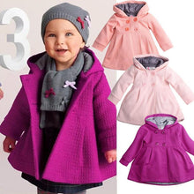 将图片加载到图库查看器，NEW 2020 Modern Toddler Baby Girls Warm Fall Coat Hooded Newborn Infant Girls Cute Princess Jacket Long Sleeve In Elegant Design
