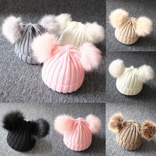 将图片加载到图库查看器，Trend Cute Newborn Baby Winter Warm Hats Infant Kids Girls Boys Knit Hat With Pompom Ball Beanie Caps For Girls
