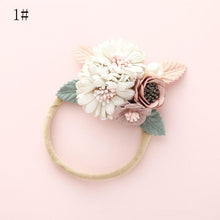 将图片加载到图库查看器，Modern Fashion Floral Headband Newborn Baby Elastic Hairbands Pearl Fresh Style Bow Knot For Girls
