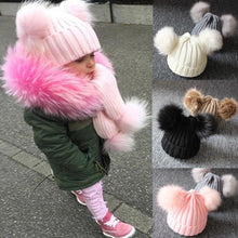 将图片加载到图库查看器，Trend Cute Newborn Baby Winter Warm Hats Infant Kids Girls Boys Knit Hat With Pompom Ball Beanie Caps For Girls
