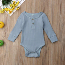 Load image into Gallery viewer, Newborn Infant Baby Girl Boy Ribbed Bodysuit  Ruffle  Long Sleeve One-Pieces Solid Jumpsuit Outfits For Girls
