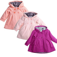 将图片加载到图库查看器，NEW 2020 Modern Toddler Baby Girls Warm Fall Coat Hooded Newborn Infant Girls Cute Princess Jacket Long Sleeve In Elegant Design
