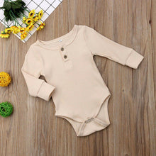 Load image into Gallery viewer, Newborn Infant Baby Girl Boy Ribbed Bodysuit  Ruffle  Long Sleeve One-Pieces Solid Jumpsuit Outfits For Girls
