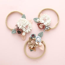 将图片加载到图库查看器，Modern Fashion Floral Headband Newborn Baby Elastic Hairbands Pearl Fresh Style Bow Knot For Girls
