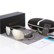 Load image into Gallery viewer, Luxury  Aluminium Magnesium Men's Sports Driving Polarized Sunglasses With Stanless Steel Frame Ultra Light Men Glasses In Aviation Pilot Style With UV400 Protection
