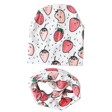 将图片加载到图库查看器，Modern Children Girls Cartoon Sheep Printing Cotton Hat and Scarf Animal Pattern Kids Caps Baby Beanie
