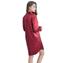 Load image into Gallery viewer, Tony&amp;Candice Women's Nightshirt Satin Silk Sleepwear Sexy Female Nightgown Home Dress Solid Nightwear For Women Sleep Lounge
