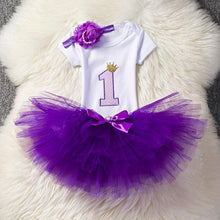 将图片加载到图库查看器，Baby First Birthday Outfits Tutu Tulle for 1 Year Party Fluffy Pink Communion Toddler Christening Gown Dresses For Girls
