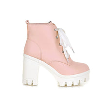 将图片加载到图库查看器，MORAZORA 2022 New Fashion sexy women's ankle boots lace up high heels Punk platform Women autumn winter snow boots ladies shoes
