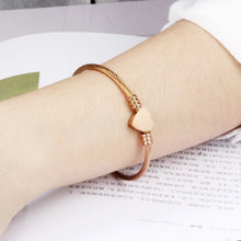 Load image into Gallery viewer, Fashion 3Colors Jewelry Women's Bijoux Bangles Stainless Steel Twisted Cable Wire Heart Charm Bracelet Bangle For Gift Design
