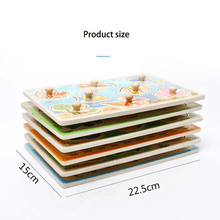 Load image into Gallery viewer, New Hand Grab Board Wooden Puzzle Toys for Children Cartoon Animal Fruit  Kids Baby Early Educational Learning Toy
