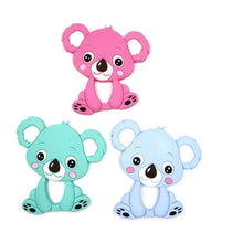 将图片加载到图库查看器，1pc Unique Baby Koala Silicone Teether Teething Chew Toy   Nursing Tool Pendant Food Grade Silicone
