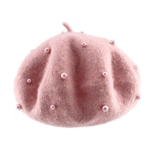 将图片加载到图库查看器，Modern Art Wool Baby Hat with Pearls Cat Candy Color Retro Baby Girl Cap Kids Beret Hats for Girls
