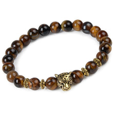 将图片加载到图库查看器，Modern Leopard Tiger Eye Lion Head Elegant Bracelet Owl Buddha Bead Luxury Bracelets Bangles Skull Charm Natural Stone Bracelet Yoga Jewelry For Men And Women
