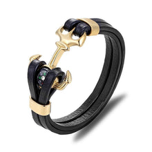 Load image into Gallery viewer, New Elegant Fashion Multi-Layer Leather Luxury Stainless Steel Charm Bracelet Skull Compass Anchor Couple Survival Bracelets Bangles Cool For Men And Women
