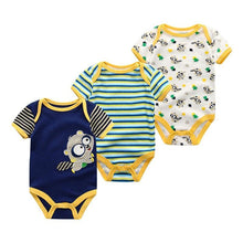 将图片加载到图库查看器，Modern 3PCS Baby Girl And Boy Newborn Boy Short Sleeve Baby Romper Jumpsuit Set For Boys and Girls
