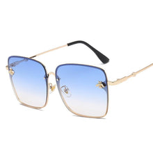 Load image into Gallery viewer, Luxury Square  Modern  WIth  Metal Luxury Bee Sunglasses For  Women and Ladies With  Retro Brand designer Metal Frame Oversized Style And Grandient Glasses
