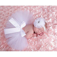 将图片加载到图库查看器，Luxury Modern Elegant Baby Girl Tulle Tutu Skirt and Flower Headband Set Newborn Dress With Big Bow And With Headband
