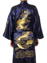 Load image into Gallery viewer, Burgundy Chinese Women's Traditional Silk Satin Robe Embroidery Dragon Kimono Yukata Bath Gown Oversize S M L XL XXL XXXL A135
