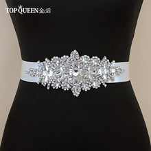 Load image into Gallery viewer, TOPQUEEN S01 Women's Belt Luxurious Bride Bridal Sash Rhinestone Applique Wedding Accessories for Evening Party Prom Gown Dress
