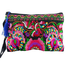 Load image into Gallery viewer, BOHO Women's bags Embroidery canvas wallet clutch purse for women Wristlets bag Retro Cell phone bags
