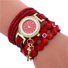 将图片加载到图库查看器，Women watches New luxury Casual Analog Alloy Quartz Watch PU Leather Bracelet Watches Gift For Female and Women
