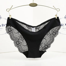 将图片加载到图库查看器，14 Colors Women's Invisible Underwear Spandex Crotch intimate women sexy lace Black floral panties seamless panty
