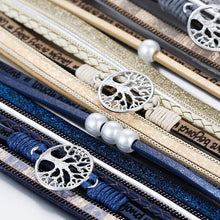 Load image into Gallery viewer, High Quality Handmade Elegant Fashion Luxury Modern New Amazing Charm Pearl Life of tree Leather Bracelets For Women
