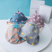 将图片加载到图库查看器，Baby Sun Hat Heart Print Baby Boy/Girl Hat Outdoor Kids Bucket Hat Children Hat Baby Beach Caps Beanie For Girls
