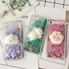 Load image into Gallery viewer, 3D  Cat Case For Iphone 5s Se 7 7 Plus Case Liquid Quicksand Glitter Silicone Case For Iphone 8 8 Plus X 6 6s Cover  Rubber Silicone Phone Case
