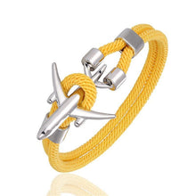 Load image into Gallery viewer, Airport Fashion Men Women Airplane Anchor Bracelets Charm Rope Chain Paracord Aviation Life Jewelry Design
