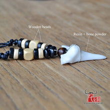 将图片加载到图库查看器，1PC Hawaii Surfer Jewelry Handmade Imitation Shark Teeth Pendant New Zealand Maori Tribal bone Choker WoMen's Men's Necklace

