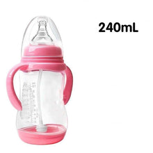 将图片加载到图库查看器，Baby Safe Plastic BPA Free Anti-colic Baby Milk Water Juice Bottle with Straw for Infant Feeding For Kids
