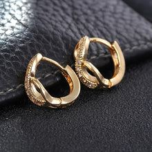 将图片加载到图库查看器，Small Hoop Earrings For Women Rose Gold Plated Earring AAA Zirconia Women's Jewelry Best Gifts Bijoux Jewelry E053
