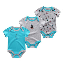 将图片加载到图库查看器，Modern 3PCS Baby Girl And Boy Newborn Boy Short Sleeve Baby Romper Jumpsuit Set For Boys and Girls
